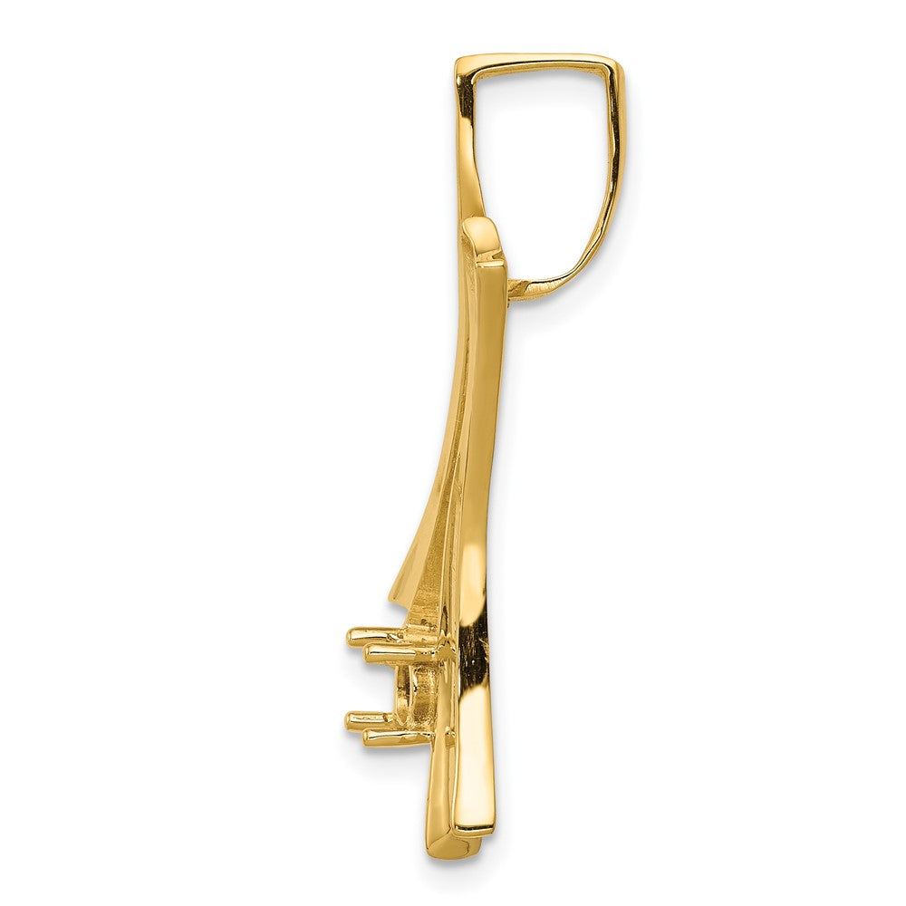 14K Anhänger für 1 Stein, 4 mm, AAA-Diamant