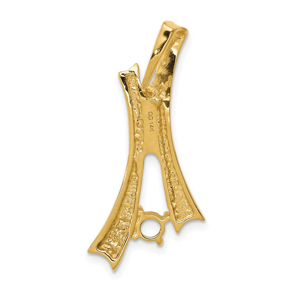14K Anhänger für 1 Stein, 4 mm, AAA-Diamant