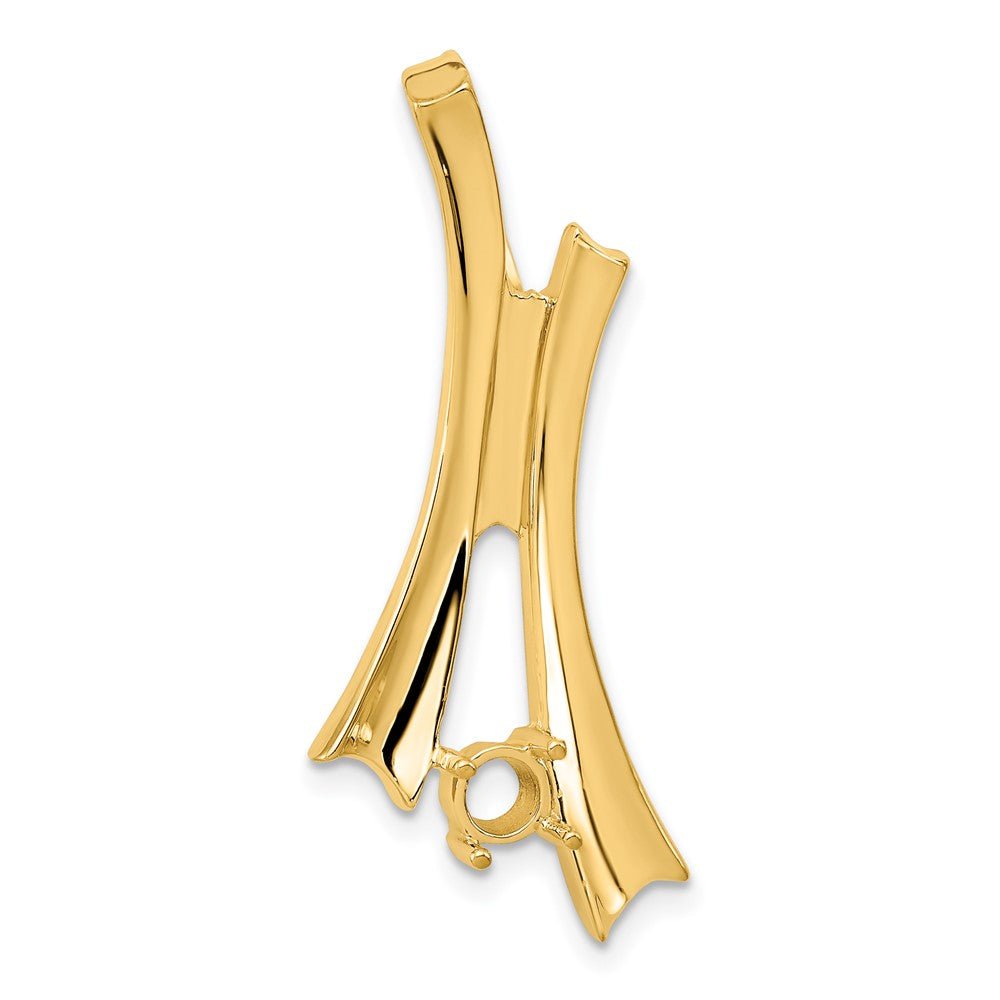 14K Anhänger für 1 Stein, 4 mm, AAA-Diamant