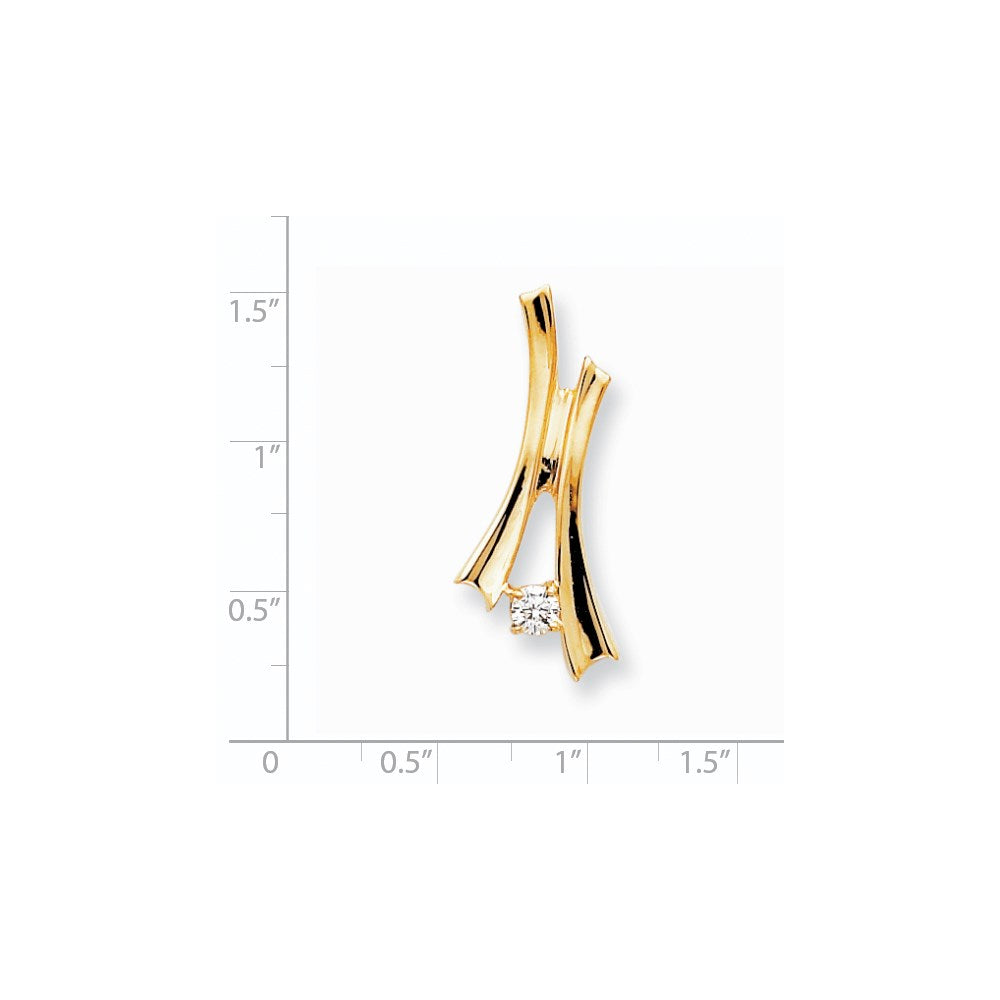 14K Slide-Anhänger mit Diamant AA, 1 Stein à 4 mm