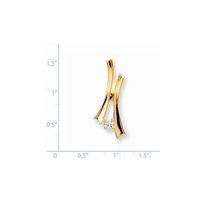 14K Slide-Anhänger mit Diamant AA, 1 Stein à 4 mm