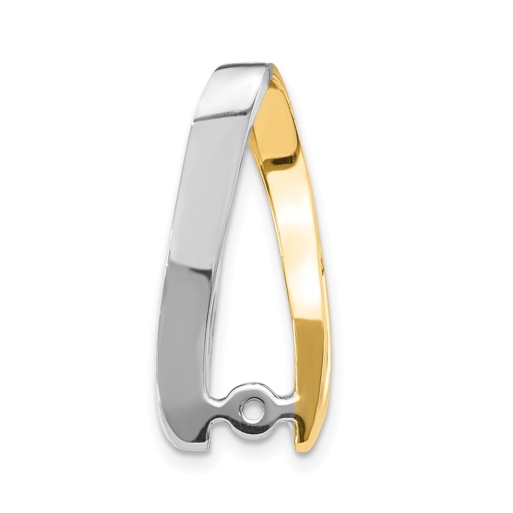 14K Bicolor Peg Slide Anhänger mit natürlichem Diamant AA