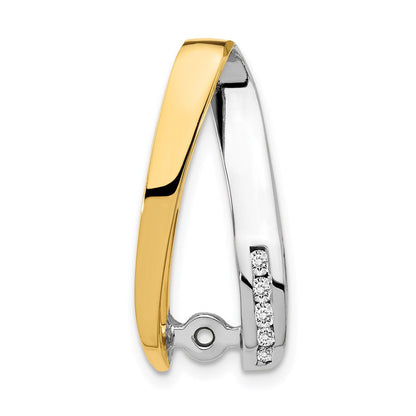 14K Bicolor Diamant-Anhänger mit Steckverschluss