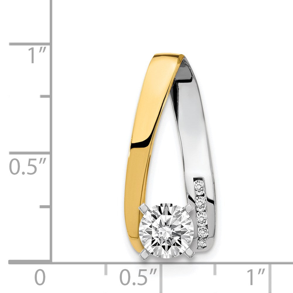 14K Bicolor Peg Slide Anhänger mit natürlichem Diamant AA