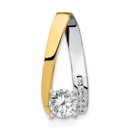 14K Bicolor Diamant-Anhänger mit Steckverschluss