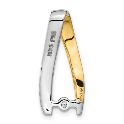 14K Bicolor Diamant-Anhänger, natürlicher Diamant rund 0,097 ct, Farbe G-I, Reinheit SI2/SI3
