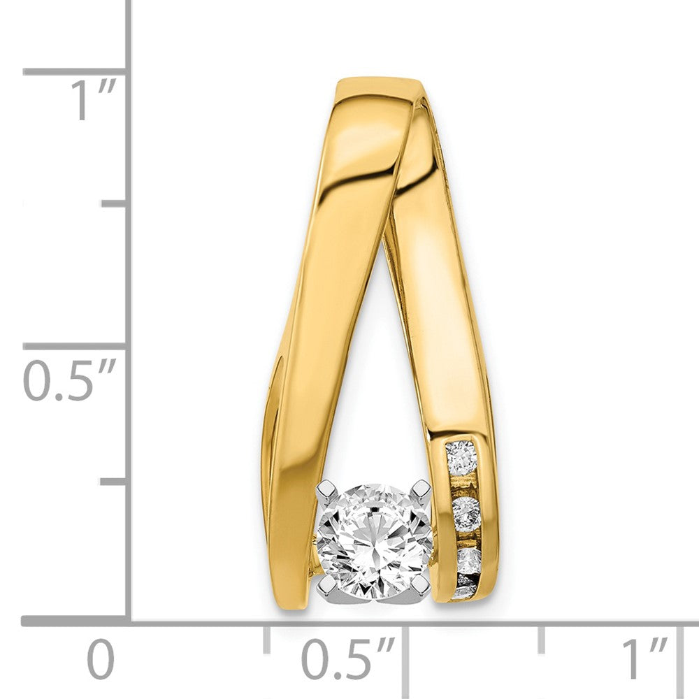 14K Bicolor Slide-Anhänger mit VS-Diamant