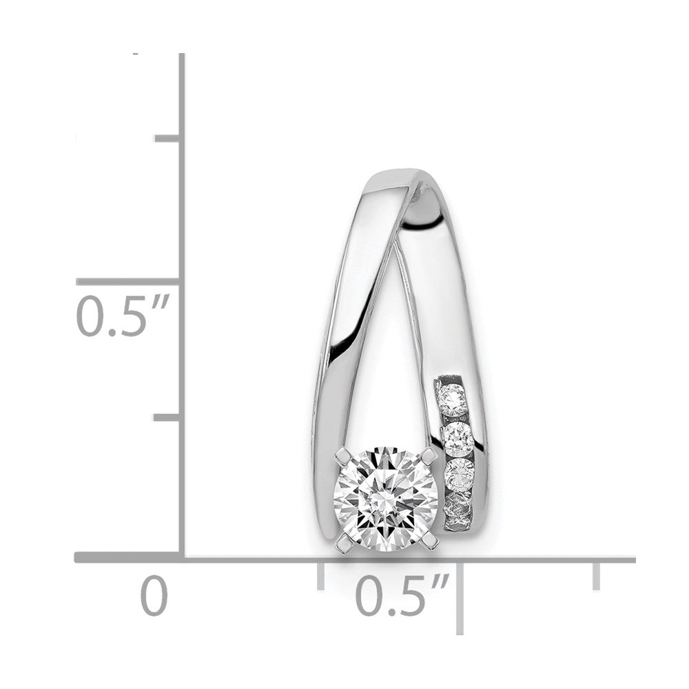 14K Weißgold A Diamant Halbfassung Stift Anhänger