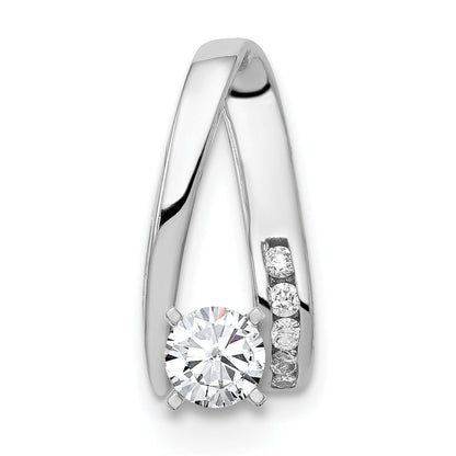 14K Weißgold Gleitanhänger für Kette mit rundem Labordiamant, 0,625 ct., VS/SI+ G+