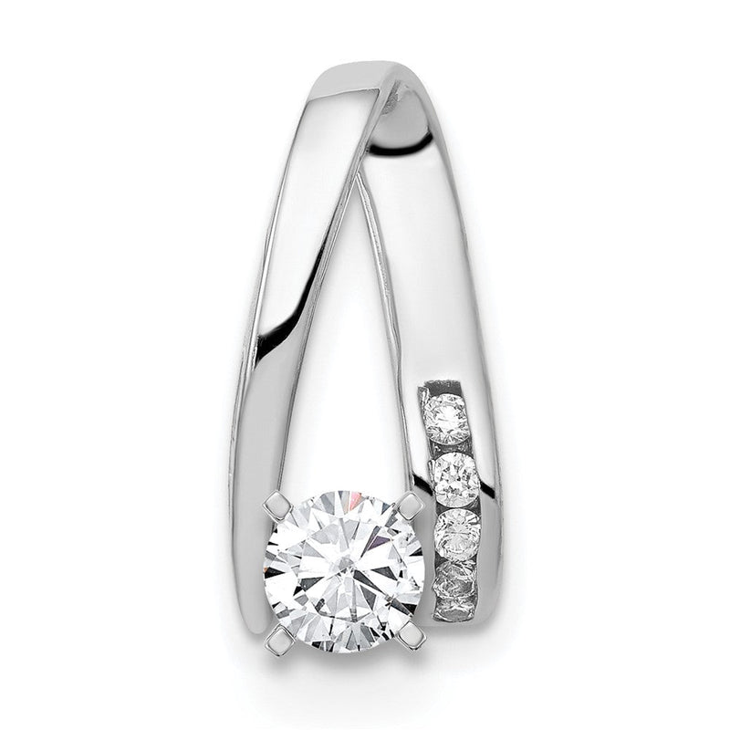 14K Weißgold Steckverschluss mit AAA-Diamant