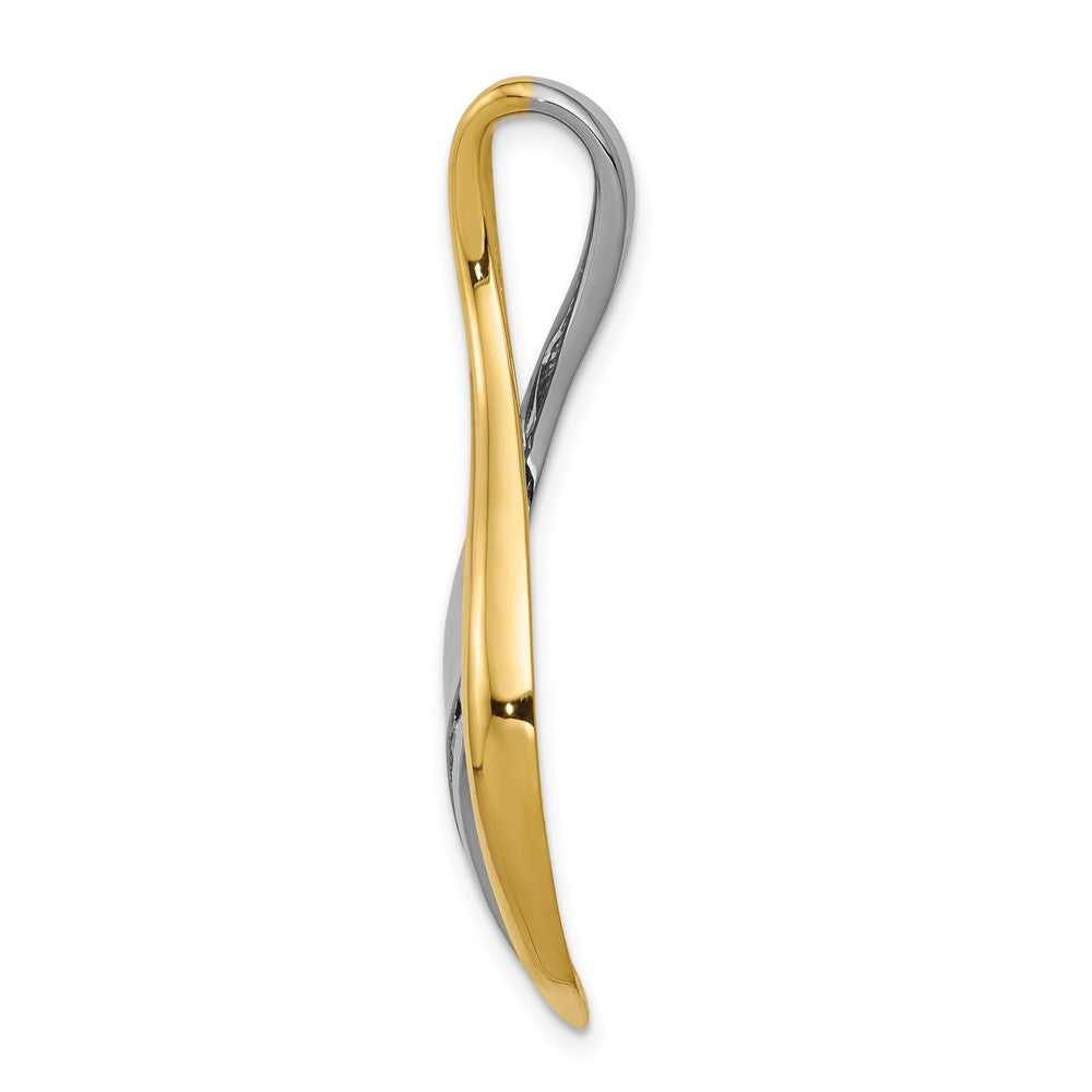 14K Bicolor Diamant-Twist-Ribbon-Anhänger