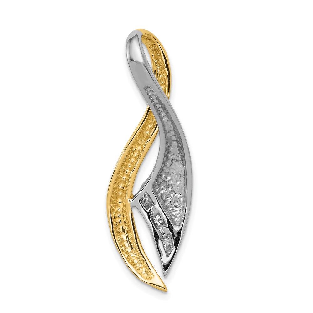 14K Bicolor Diamant-Twist-Ribbon-Anhänger