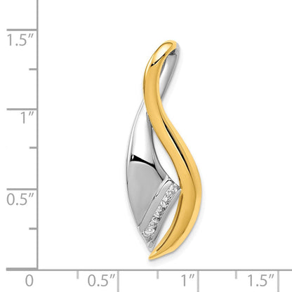 14K Bicolor Diamant-Twist-Ribbon-Anhänger