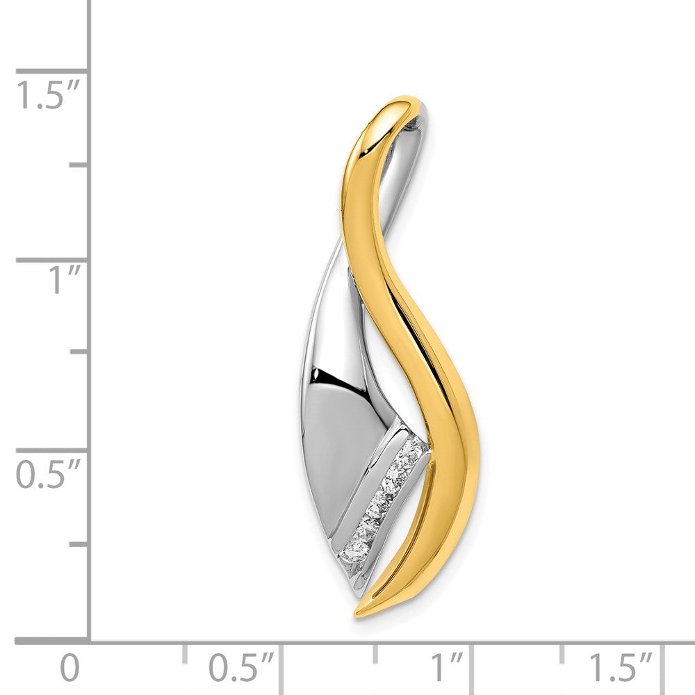 14K Bicolor Ring mit natürlichen Diamanten (0,175 ct Gesamtgewicht, Farbe G-I, SI2/SI3) und gedrehtem Bandmotiv