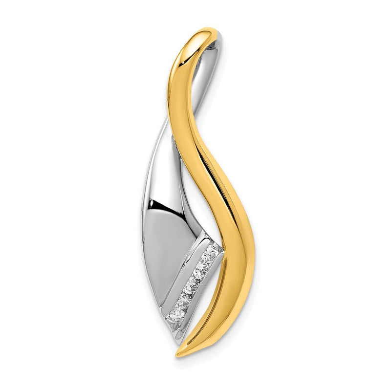 14K Bicolor Anhänger mit gedrehtem Bandmotiv und VS Diamanten