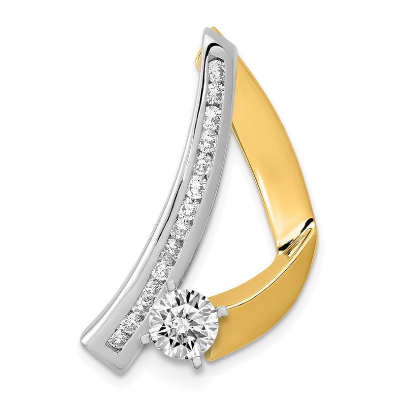14K Zweifarbiger Anhänger mit VS Diamanten