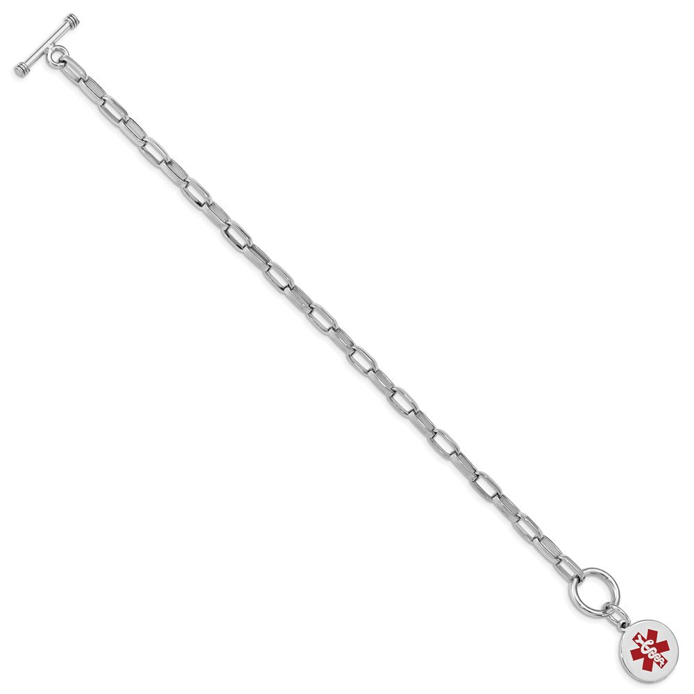 Sterlingsilber Rhodium Gravierbar Emaille Plättchen Medizinisch Id Armband