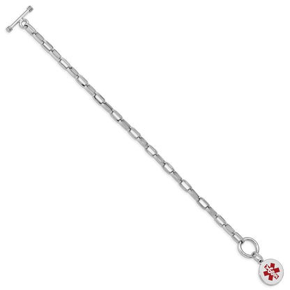 Sterlingsilber Rhodium Gravierbar Emaille Plättchen Medizinisch Id Armband