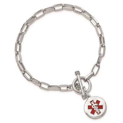 Sterlingsilber Rhodium Gravierbar Emaille Plättchen Medizinisch Id Armband