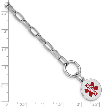 Sterlingsilber Rhodium Gravierbar Emaille Plättchen Medizinisch Id Armband