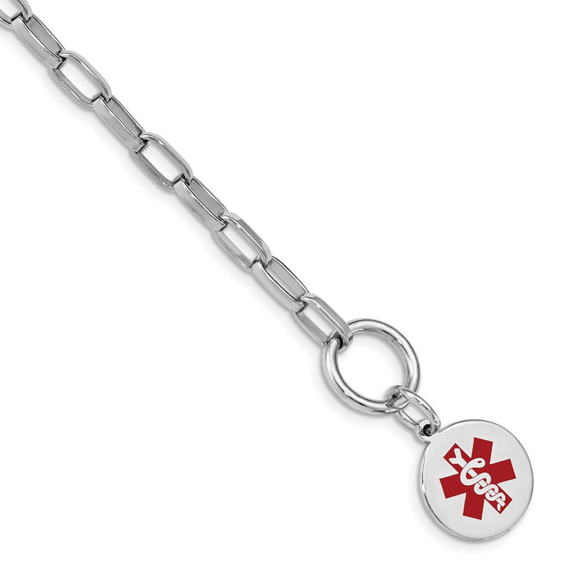 Sterlingsilber Rhodium Gravierbar Emaille Plättchen Medizinisch Id Armband