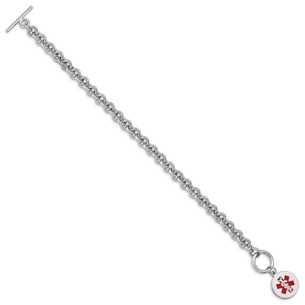 Sterlingsilber Rhodium Gravierbar Emaille Plättchen Medizinisch Id Armband