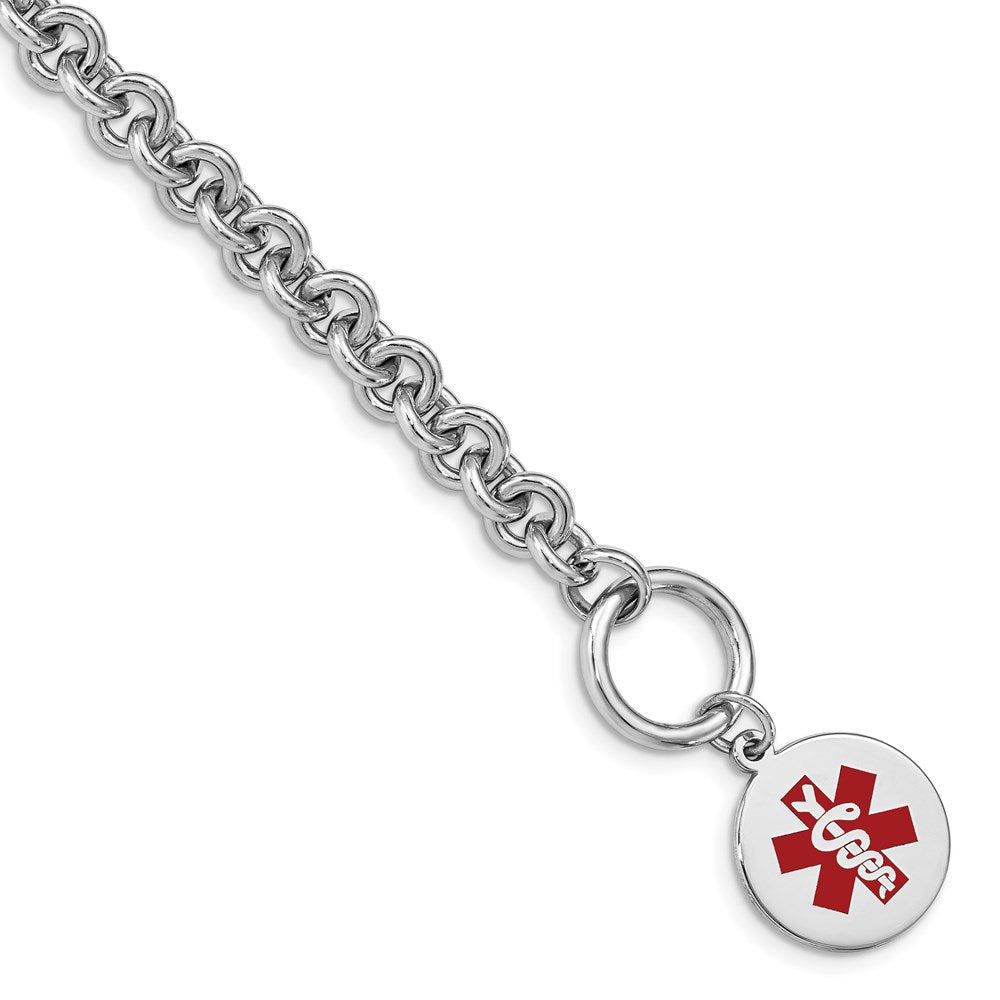 Sterlingsilber Rhodium Gravierbar Emaille Plättchen Medizinisch Id Armband