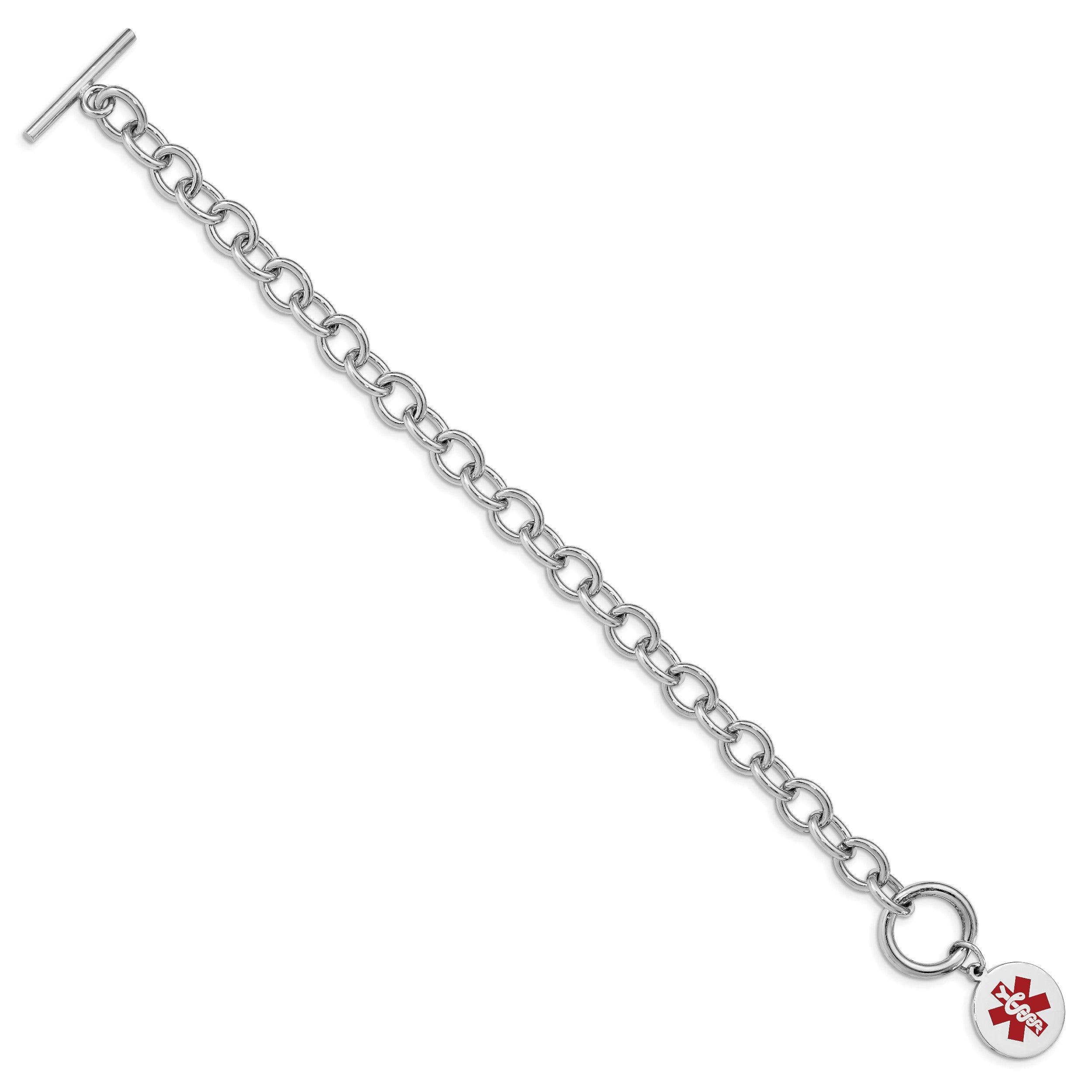 Sterlingsilber Rhodium Gravierbar Emaille Plättchen Medizinisch Id Armband