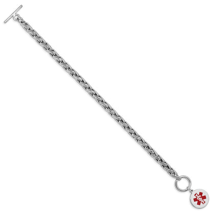 Sterlingsilber Rhodium Gravierbar Emaille Plättchen Medizinisch Id Armband