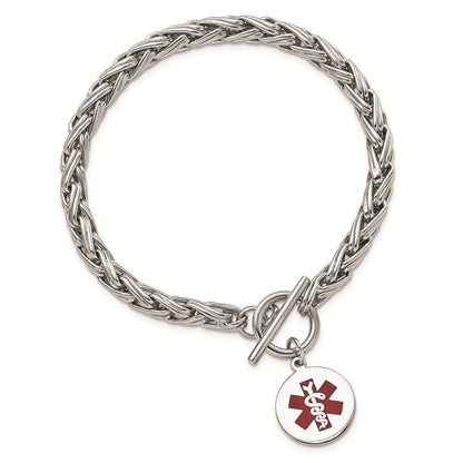 Sterlingsilber Rhodium Gravierbar Emaille Plättchen Medizinisch Id Armband