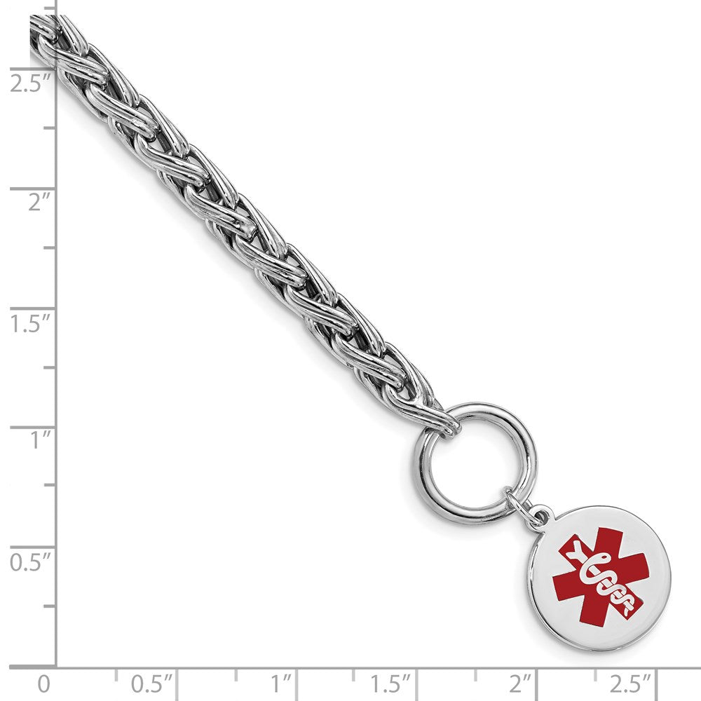 Sterlingsilber Rhodium Gravierbar Emaille Plättchen Medizinisch Id Armband