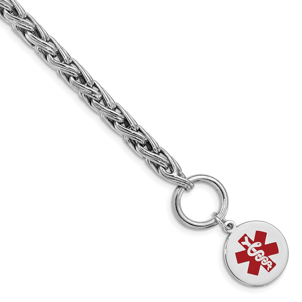 Sterlingsilber Rhodium Gravierbar Emaille Plättchen Medizinisch Id Armband
