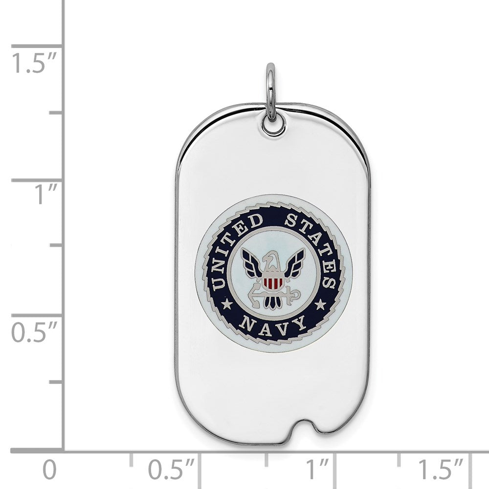 Sterlingsilber Rhodiniert U.s. Navy Erkennungsmarke