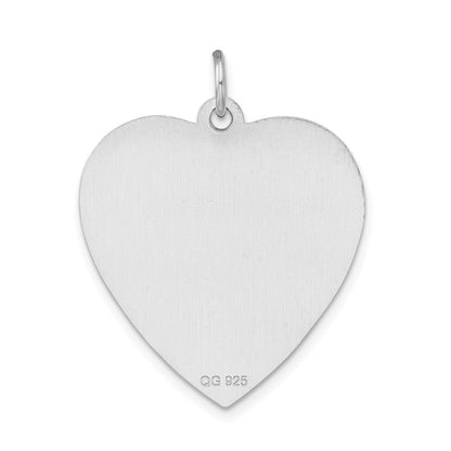 Sterlingsilber Rhodium Gravierbar Non Emailliert Herz Medizinisch Anhänger