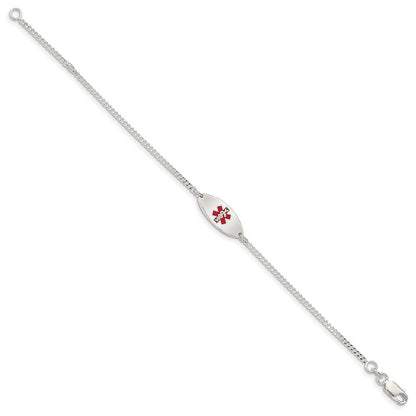 Sterlingsilber Rhodiniert Emaille Medizinisch Schmuck Armband