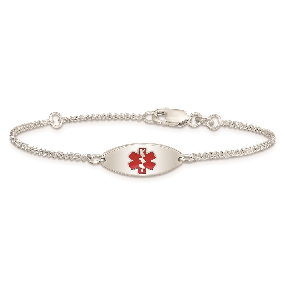 Sterlingsilber Rhodiniert Emaille Medizinisch Schmuck Armband