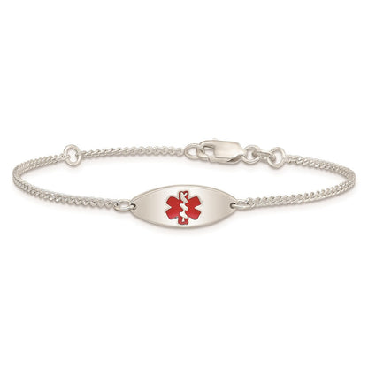 Sterlingsilber Rhodiniert Emaille Medizinisch Schmuck Armband