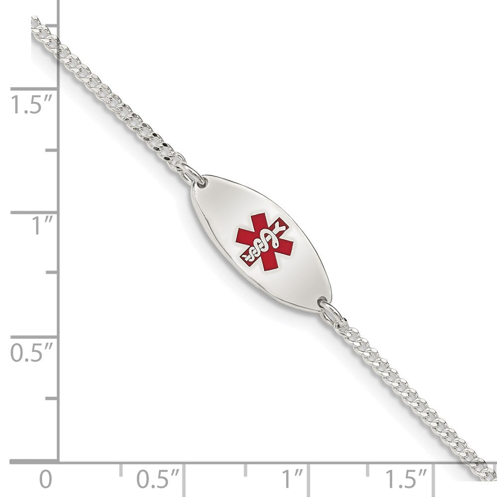 Sterlingsilber Rhodiniert Emaille Medizinisch Schmuck Armband