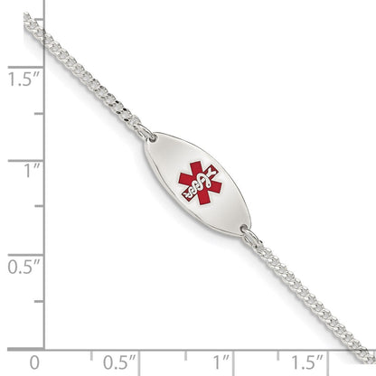 Sterlingsilber Rhodiniert Emaille Medizinisch Schmuck Armband