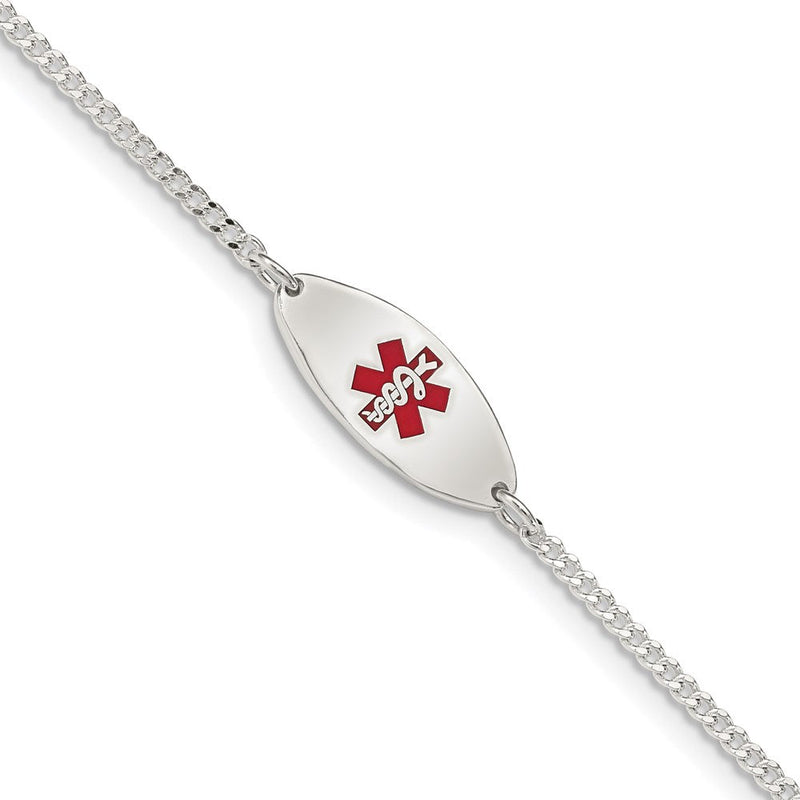 Sterlingsilber Rhodiniert Emaille Medizinisch Schmuck Armband