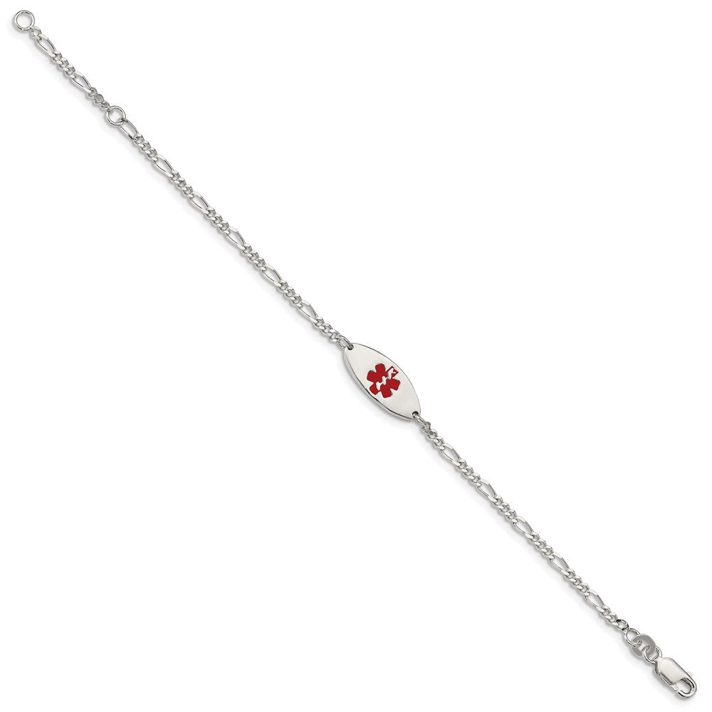 Sterlingsilber Rhodiniert Emaille Medizinisch Schmuck Armband