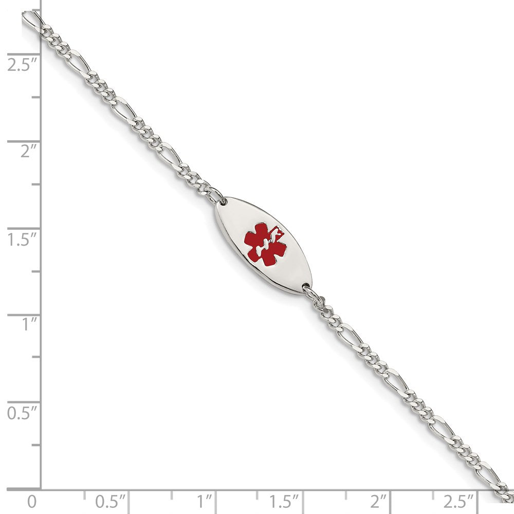 Sterlingsilber Rhodiniert Emaille Medizinisch Schmuck Armband
