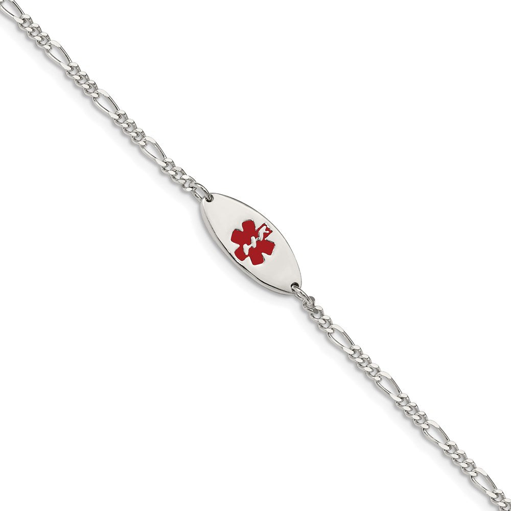 Sterlingsilber Rhodiniert Emaille Medizinisch Schmuck Armband