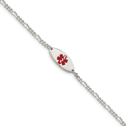 Sterlingsilber Rhodiniert Emaille Medizinisch Schmuck Armband
