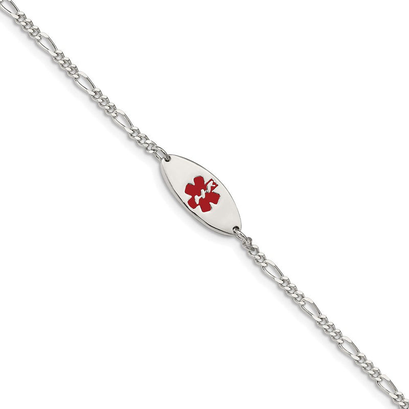 Sterlingsilber Rhodiniert Emaille Medizinisch Schmuck Armband