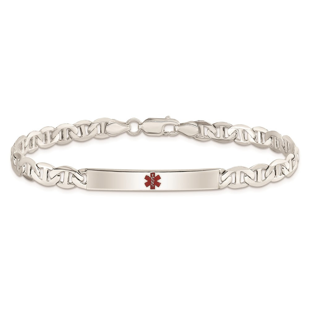 Sterlingsilber Poliert Medizinisch Anker Glieder Id Armband