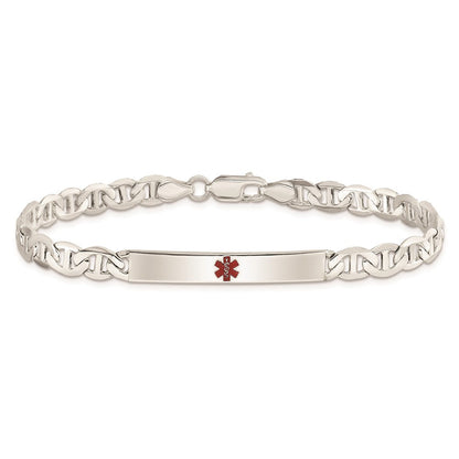 Sterlingsilber Poliert Medizinisch Anker Glieder Id Armband