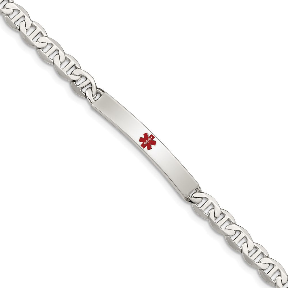 Sterlingsilber Poliert Medizinisch Anker Glieder Id Armband