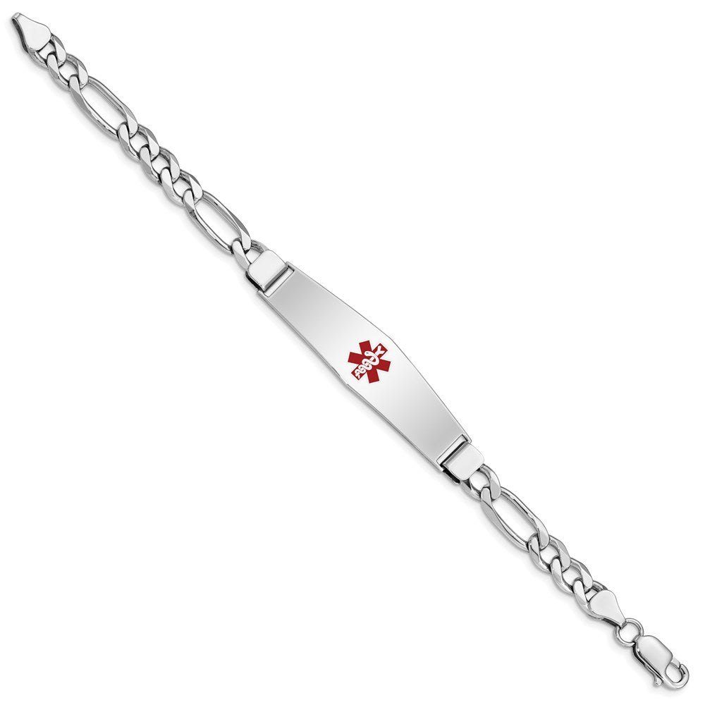 Sterlingsilber Rhodiniert Medizinisch Id Figaro Glieder Armband