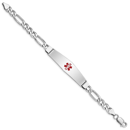 Sterlingsilber Rhodiniert Medizinisch Id Figaro Glieder Armband